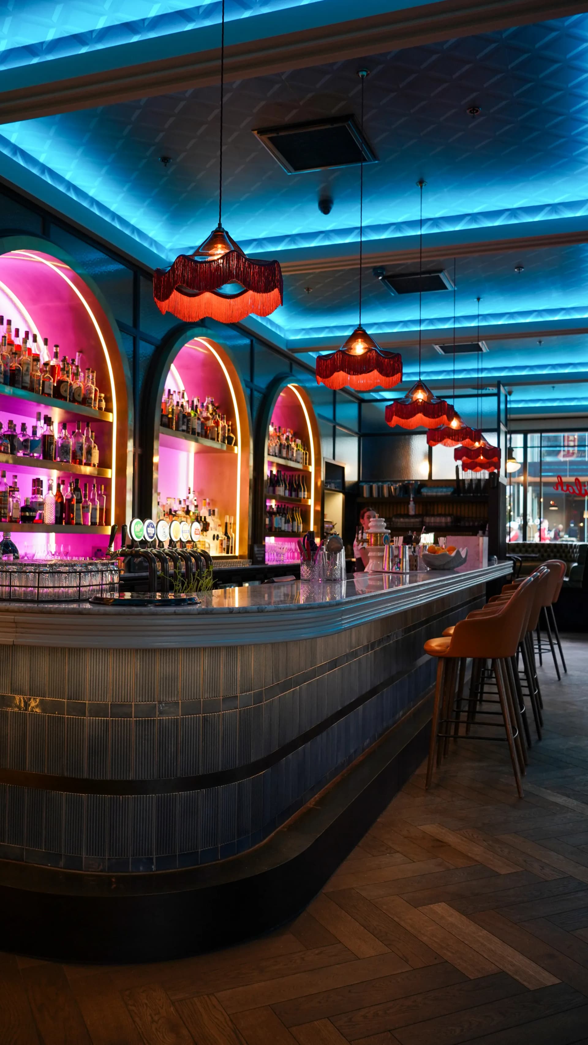 Bar and bathroom tiling for Delilah restaurant Christchurch by JSR Tiling