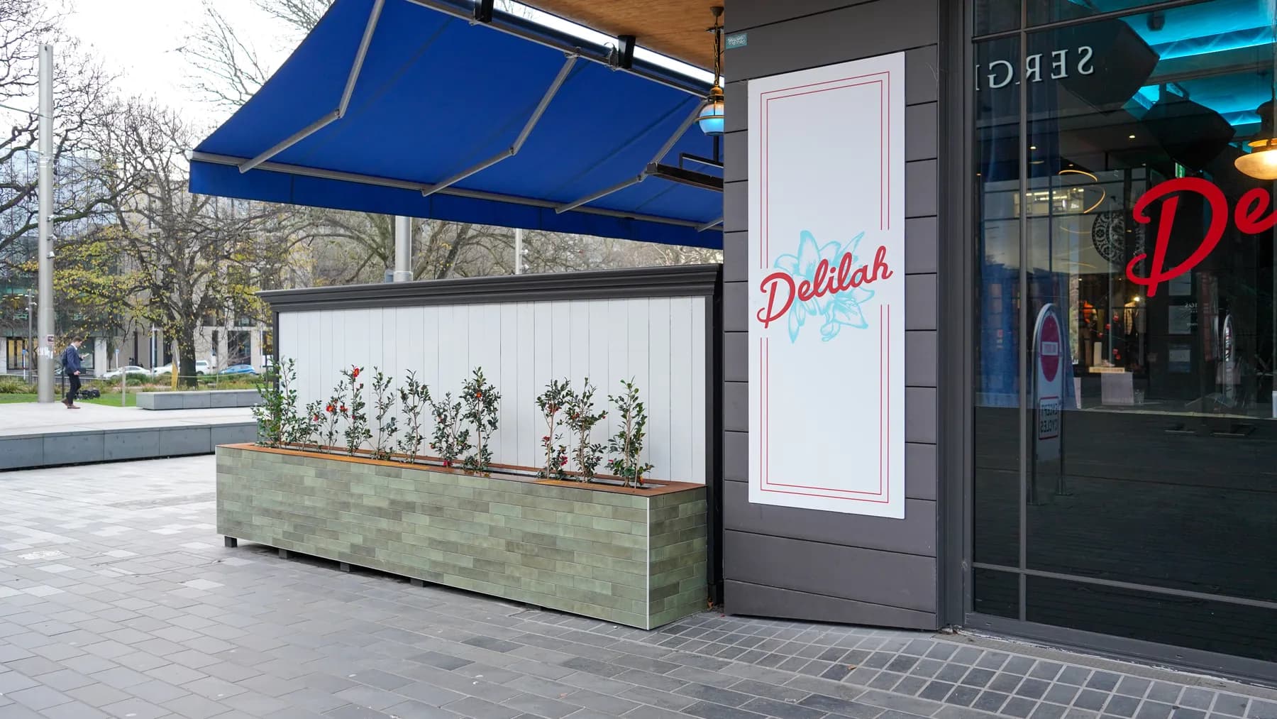 Delilah restaurant storefront tiling Christchurch CBD