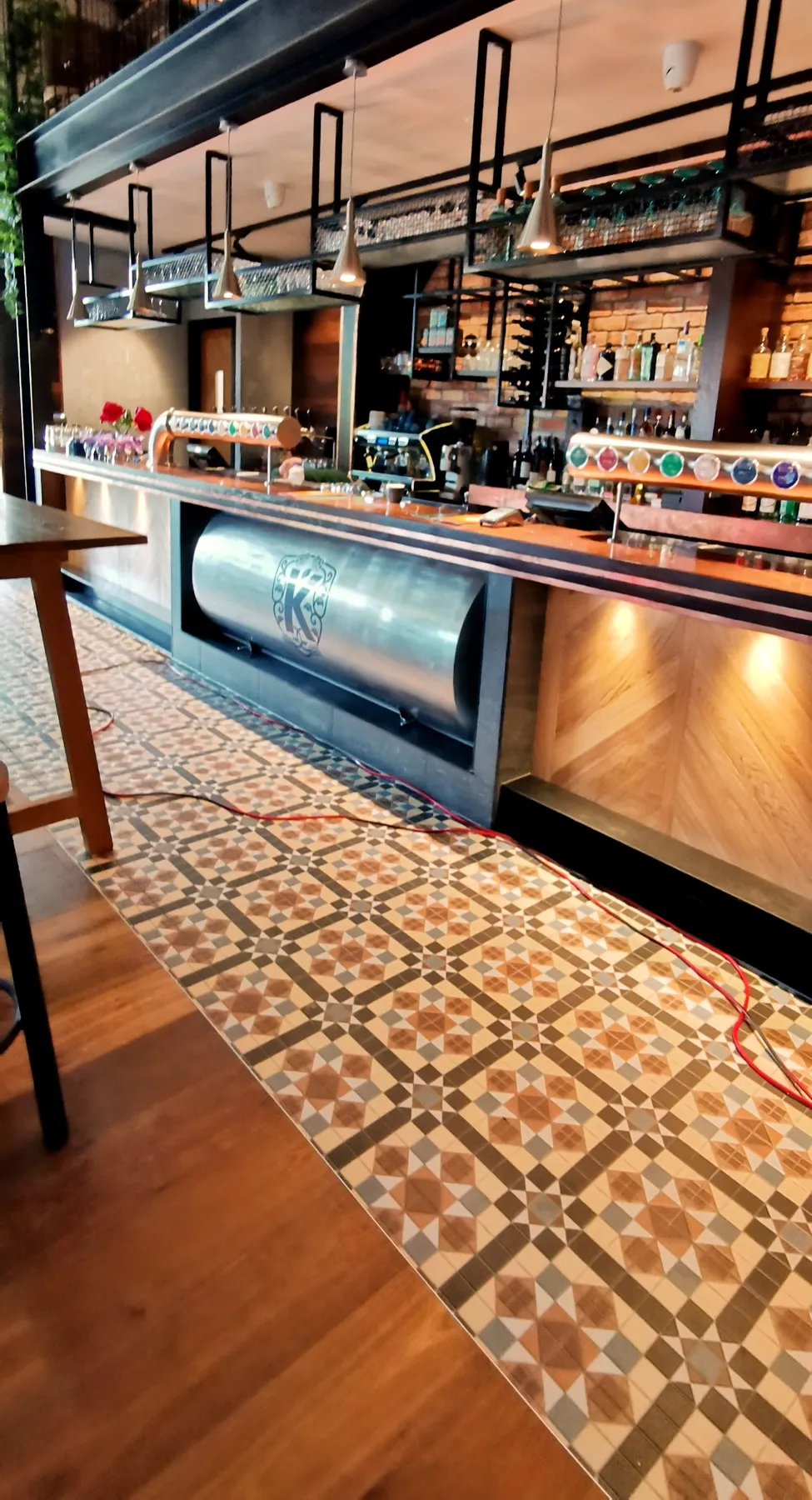 Kaiser Brew Garden bar tiling detail, Riverside Market
