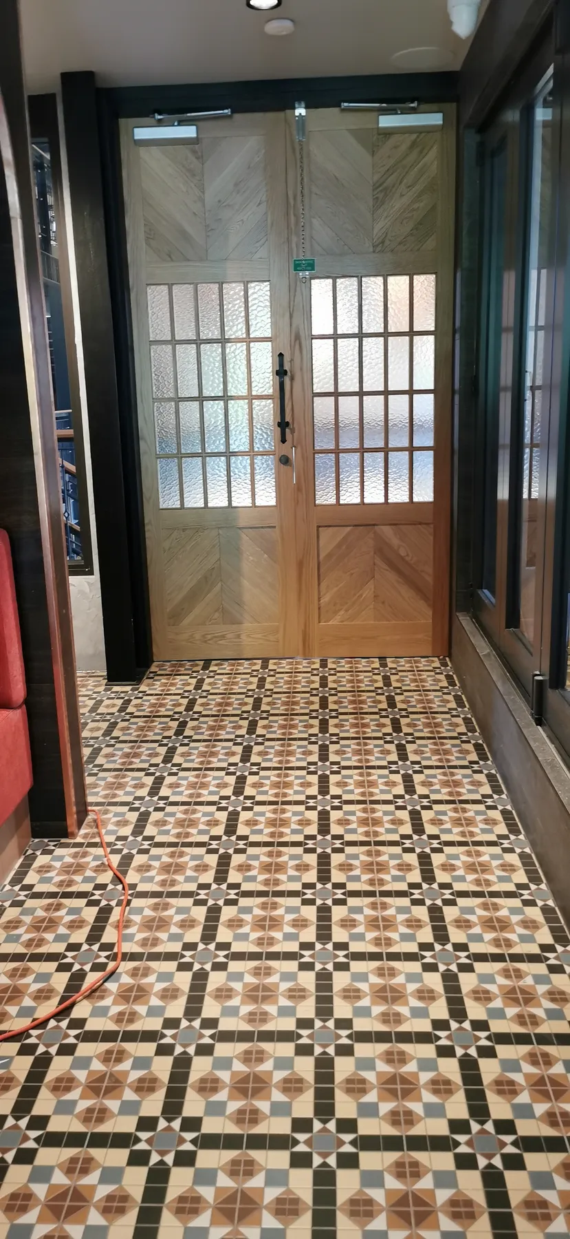 Kaiser Brew Garden patterned floor tiling, Riverside Market